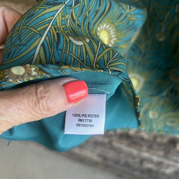 Liberty of London Target Hera Peacock Feathers High Neck Halter Top Size Small - Picture 4 of 10